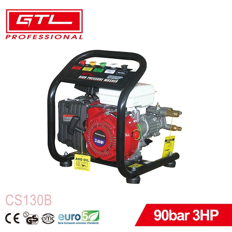 98cc Gas Powered Car Cleaning Tools 90bar/1300psi 3HP High Pressure Washer with 3 Nozzle Attachment (CS130B)